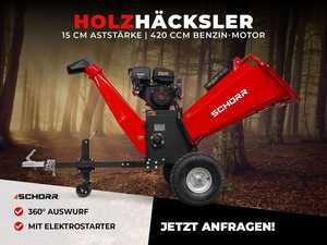 SCHORR Holzhäcksler RR150THX 150mm Häcksler Schredder Benzinhäcksler E-Starter